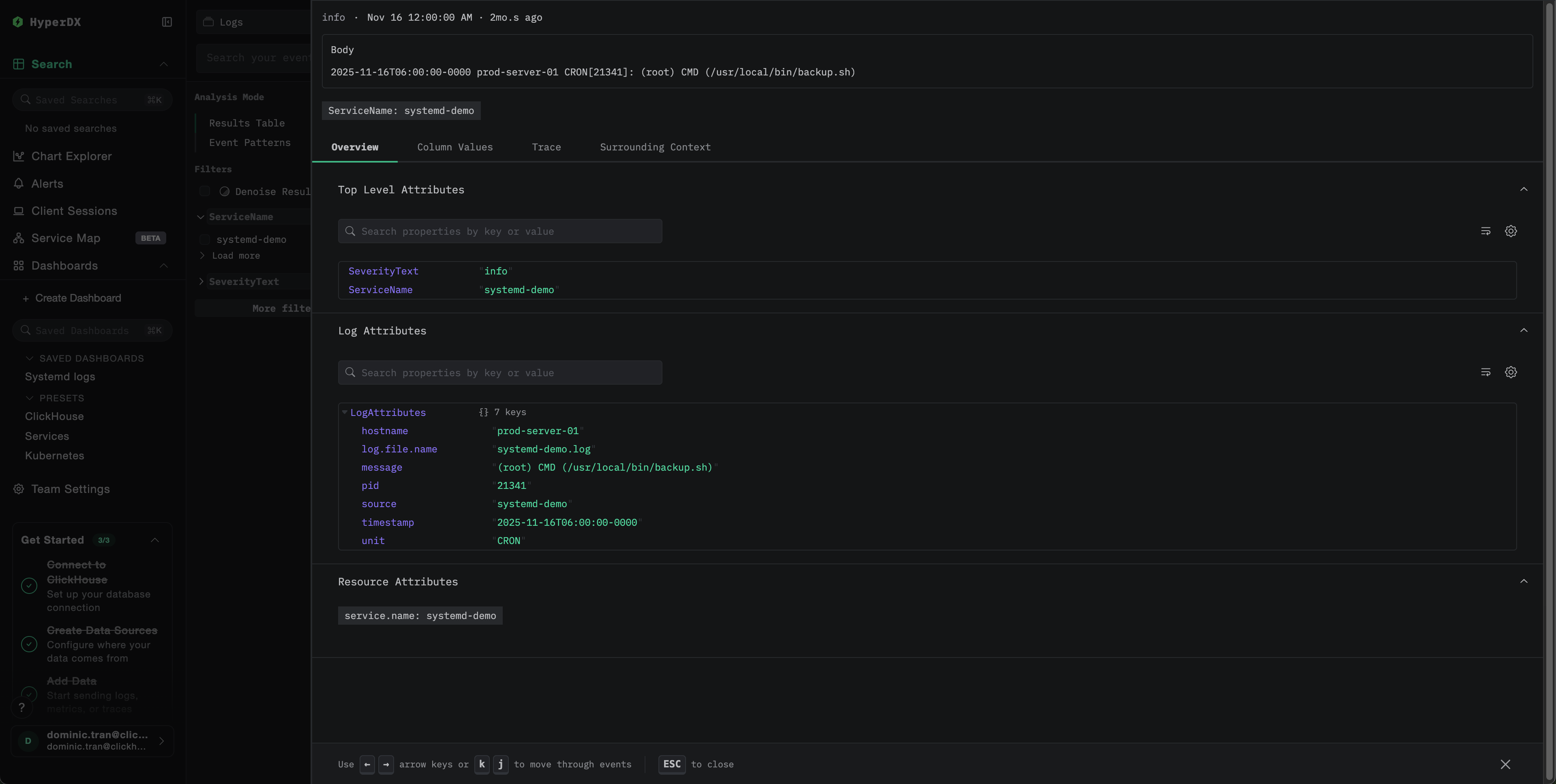 Представление лога